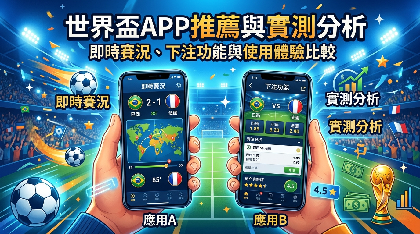 世界盃APP推薦與實測分析：即時賽況、下注功能與使用體驗比較